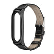 For Xiaomi Mi Band 6 / 5 / 4 / 3 Mijobs First Layer Cowhide Plus Watch Band(Black) - Watch Bands by MIJOBS