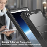 For Samsung Galaxy Tab A7 Lite T225/T220 Silicone + PC Shockproof Protective Case with Holder(Black)