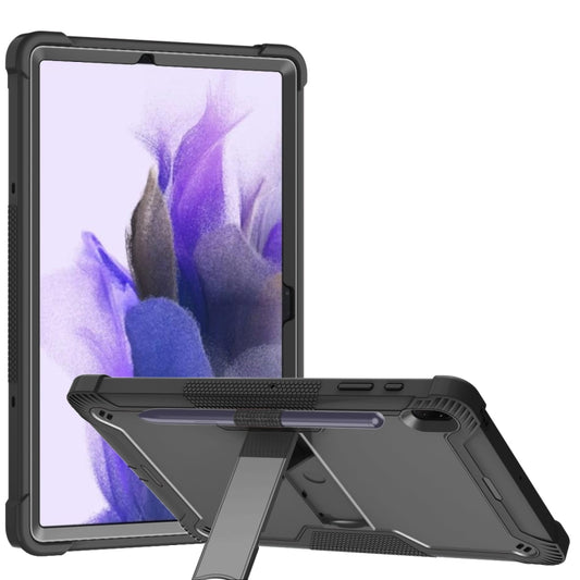 For Samsung Galaxy Tab S7 FE Silicone + PC Shockproof Protective Case with Holder(Black) - free shipping - PMC Jewellery - Order now!