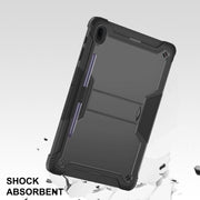 For Samsung Galaxy Tab S7 FE Silicone + PC Shockproof Protective Case with Holder(Black)