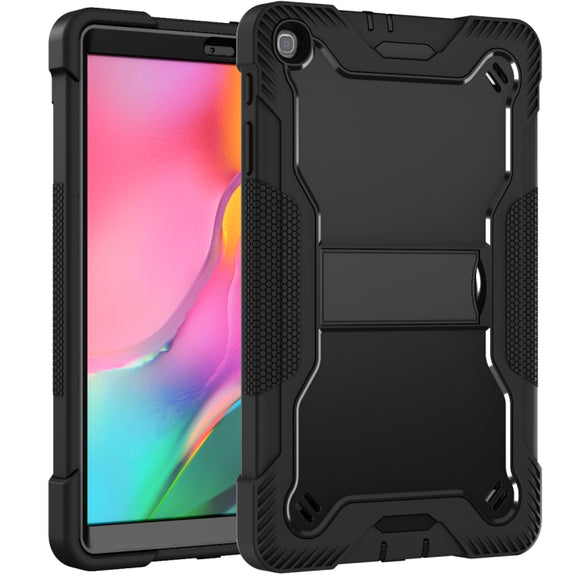 For Samsung Galaxy Tab A 10.1 (2019) Silicone + PC Shockproof Protective Case with Holder(Black)