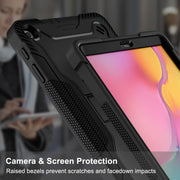 For Samsung Galaxy Tab A 10.1 (2019) Silicone + PC Shockproof Protective Case with Holder(Black)