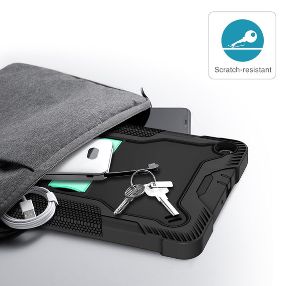 For Samsung Galaxy Tab A 10.1 (2019) Silicone + PC Shockproof Protective Case with Holder(Black)