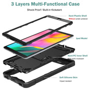 For Samsung Galaxy Tab A 10.1 (2019) Silicone + PC Shockproof Protective Case with Holder(Black)