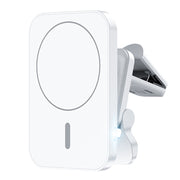 adj-987 15W Magsafe Magnetic Car Air Outlet Wireless Charger with LED Indicator(White)