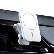 adj-987 15W Magsafe Magnetic Car Air Outlet Wireless Charger with LED Indicator(White)