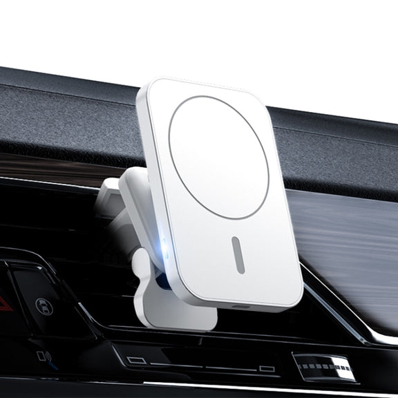 adj-987 15W Magsafe Magnetic Car Air Outlet Wireless Charger with LED Indicator(White)