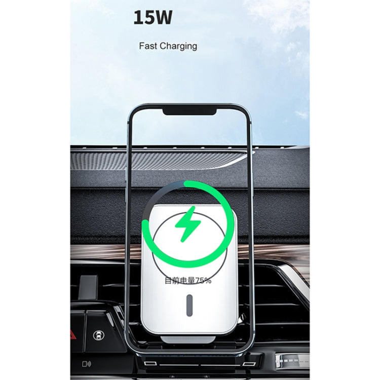 adj-987 15W Magsafe Magnetic Car Air Outlet Wireless Charger with LED Indicator(Black) - Wireless Charger Holders by PMC TechLife | Online Shopping South Africa | PMC TechLife