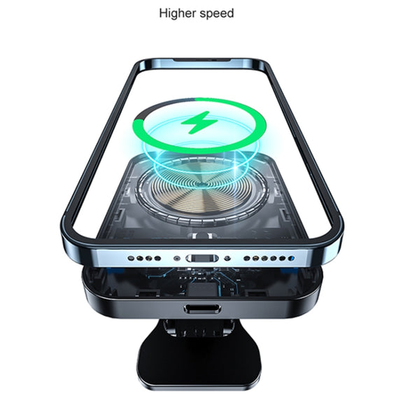 adj-987 15W Magsafe Magnetic Car Air Outlet Wireless Charger with LED Indicator(White)