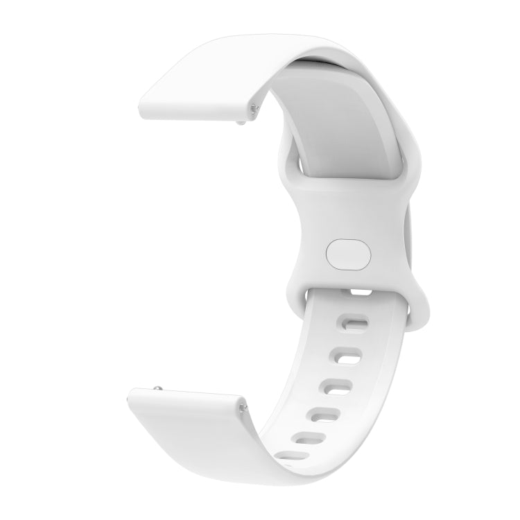 20mm For Amazfit GTS4 / GTS4 mini / GTS3 Universal Inner Back Buckle Perforation Silicone Watch Band(White) - Watch Bands by MIJOBS