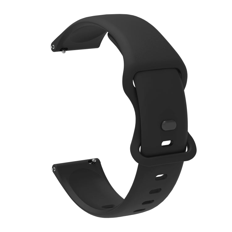 20mm For Amazfit GTS4 / GTS4 mini / GTS3 Universal Inner Back Buckle Perforation Silicone Watch Band(Black) - Watch Bands by MIJOBS | Online Shopping South Africa | PMC TechLife | Buy Now Pay Later Mobicred