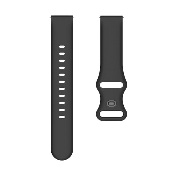 20mm For Amazfit GTS4 / GTS4 mini / GTS3 Universal Inner Back Buckle Perforation Silicone Watch Band(Black) - Watch Bands by MIJOBS