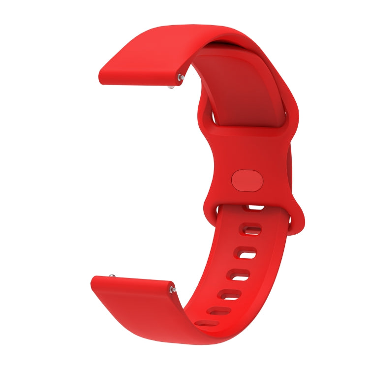 20mm For Amazfit GTS4 / GTS4 mini / GTS3 Universal Inner Back Buckle Perforation Silicone Watch Band(Red) - Watch Bands by MIJOBS | Online Shopping South Africa | PMC Jewellery | Buy Now Pay Later Mobicred
