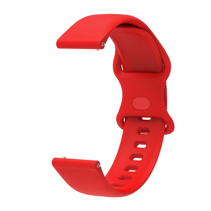 20mm For Amazfit GTS4 / GTS4 mini / GTS3 Universal Inner Back Buckle Perforation Silicone Watch Band(Red) - Watch Bands by MIJOBS | Online Shopping South Africa | PMC Jewellery | Buy Now Pay Later Mobicred