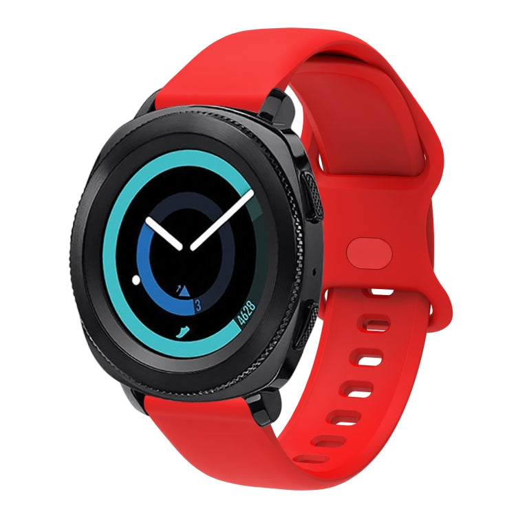 20mm For Amazfit GTS4 / GTS4 mini / GTS3 Universal Inner Back Buckle Perforation Silicone Watch Band(Red) - Watch Bands by MIJOBS | Online Shopping South Africa | PMC Jewellery | Buy Now Pay Later Mobicred