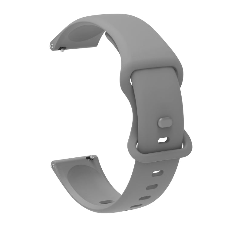 20mm For Amazfit GTS4 / GTS4 mini / GTS3 Universal Inner Back Buckle Perforation Silicone Watch Band(Grey) - Watch Bands by MIJOBS | Online Shopping South Africa | PMC TechLife | Buy Now Pay Later Mobicred