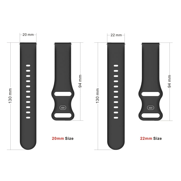 20mm For Amazfit GTS4 / GTS4 mini / GTS3 Universal Inner Back Buckle Perforation Silicone Watch Band(Pink) - Watch Bands by MIJOBS | Online Shopping South Africa | PMC Jewellery | Buy Now Pay Later Mobicred