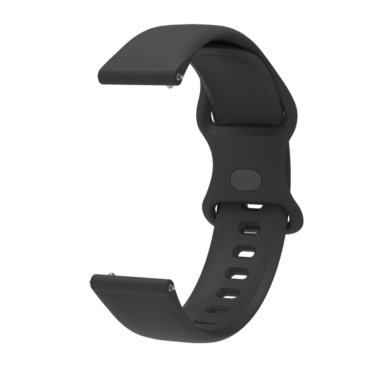 22mm For Xiaomi Haylou RT RS3 LS04 / LS05S Universal Inner Back Buckle Perforation Silicone Watch Band(Black) - Watch Bands by MIJOBS | Online Shopping South Africa | PMC TechLife | Buy Now Pay Later Mobicred