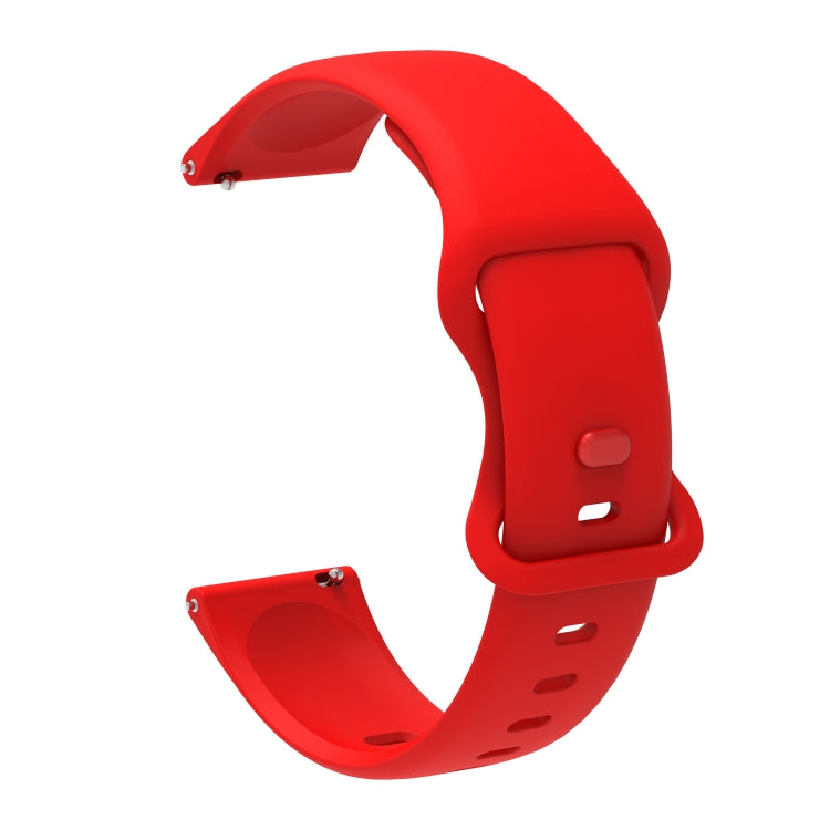 22mm For Xiaomi Haylou RT RS3 LS04 / LS05S Universal Inner Back Buckle Perforation Silicone Watch Band(Red) - Watch Bands by MIJOBS | Online Shopping South Africa | PMC TechLife | Buy Now Pay Later Mobicred