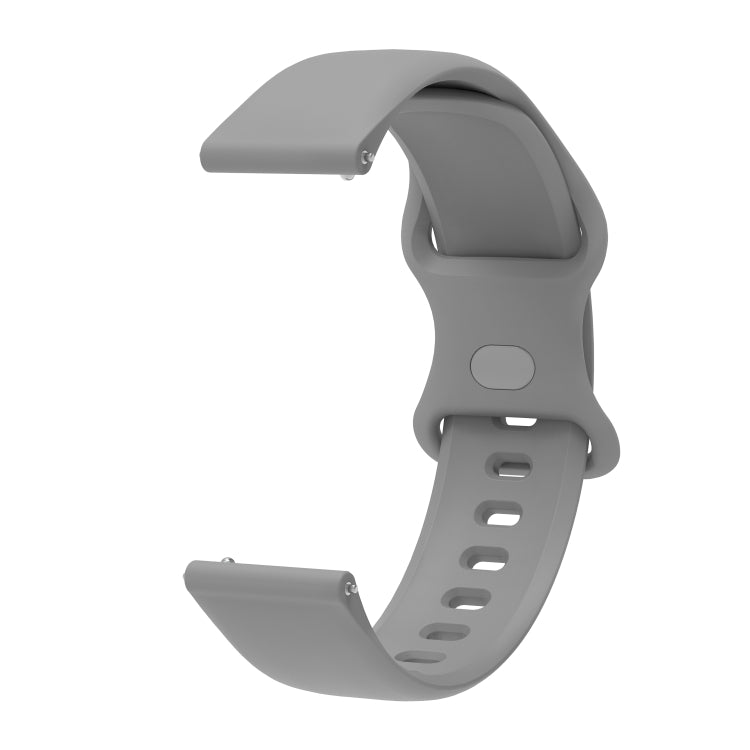 22mm For Xiaomi Haylou RT RS3 LS04 / LS05S Universal Inner Back Buckle Perforation Silicone Watch Band(Grey) - Watch Bands by MIJOBS