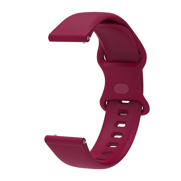 22mm For Xiaomi Haylou RT RS3 LS04 / LS05S Universal Inner Back Buckle Perforation Silicone Watch Band(Wine Red) - Watch Bands by MIJOBS | Online Shopping South Africa | PMC TechLife | Buy Now Pay Later Mobicred