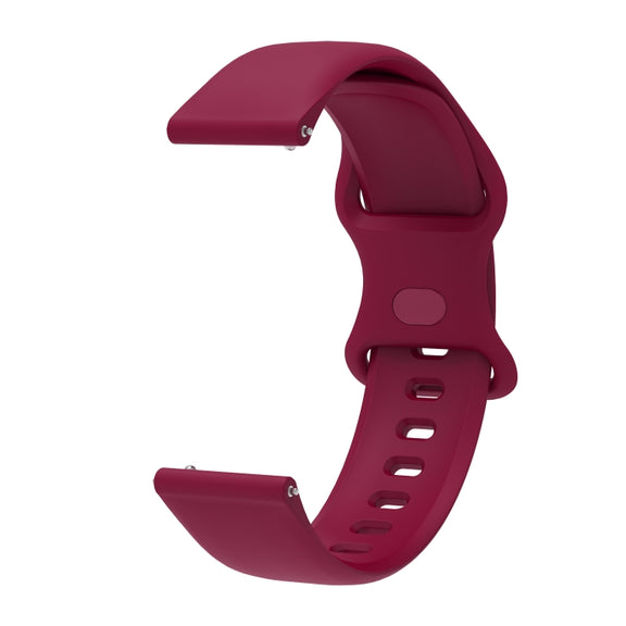 22mm For Xiaomi Haylou RT RS3 LS04 / LS05S Universal Inner Back Buckle Perforation Silicone Watch Band(Wine Red) - Watch Bands by MIJOBS
