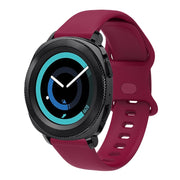22mm For Xiaomi Haylou RT RS3 LS04 / LS05S Universal Inner Back Buckle Perforation Silicone Watch Band(Wine Red) - Watch Bands by MIJOBS