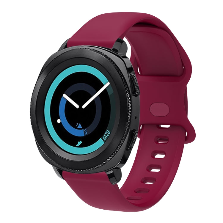 22mm For Xiaomi Haylou RT RS3 LS04 / LS05S Universal Inner Back Buckle Perforation Silicone Watch Band(Wine Red) - Watch Bands by MIJOBS