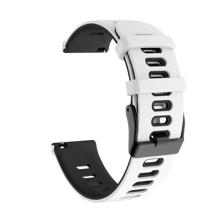 22mm For Xiaomi Haylou RT RS3 LS04 / LS05S Universal Two-color Silicone Watch Band(White Black) - Watch Bands by MIJOBS | Online Shopping South Africa | PMC TechLife | Buy Now Pay Later Mobicred