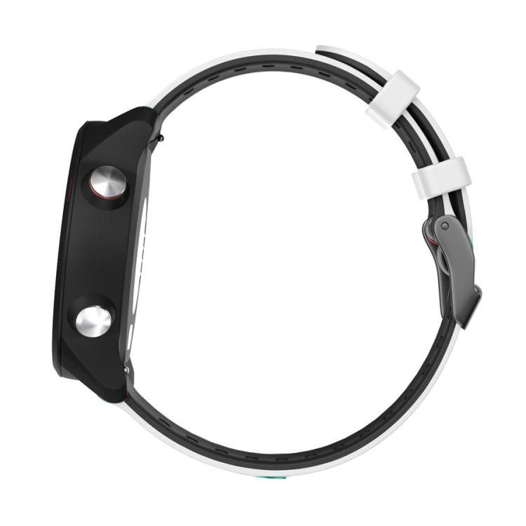 22mm For Xiaomi Haylou RT RS3 LS04 / LS05S Universal Two-color Silicone Watch Band(White Black) - Watch Bands by MIJOBS | Online Shopping South Africa | PMC TechLife | Buy Now Pay Later Mobicred