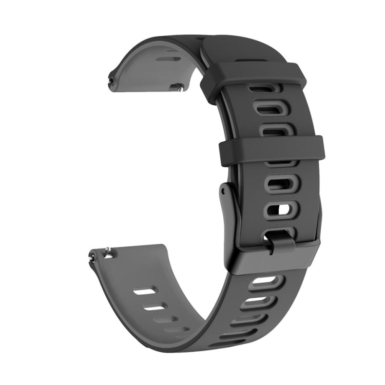 22mm For Xiaomi Haylou RT RS3 LS04 / LS05S Universal Two-color Silicone Watch Band(Black Grey) - Watch Bands by MIJOBS | Online Shopping South Africa | PMC TechLife | Buy Now Pay Later Mobicred