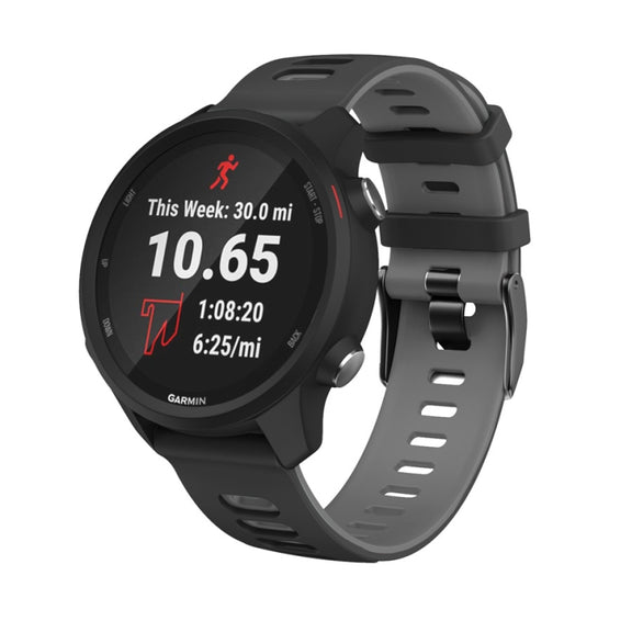 22mm For Xiaomi Haylou RT RS3 LS04 / LS05S Universal Two-color Silicone Watch Band(Black Grey) - Watch Bands by MIJOBS
