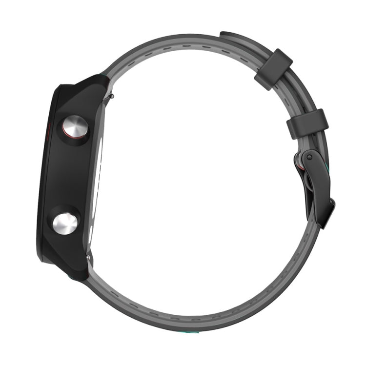 22mm For Xiaomi Haylou RT RS3 LS04 / LS05S Universal Two-color Silicone Watch Band(Black Grey) - Watch Bands by MIJOBS | Online Shopping South Africa | PMC TechLife | Buy Now Pay Later Mobicred