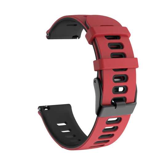 22mm For Xiaomi Haylou RT RS3 LS04 / LS05S Universal Two-color Silicone Watch Band(Red Black) - Watch Bands by MIJOBS | Online Shopping South Africa | PMC Jewellery | Buy Now Pay Later Mobicred