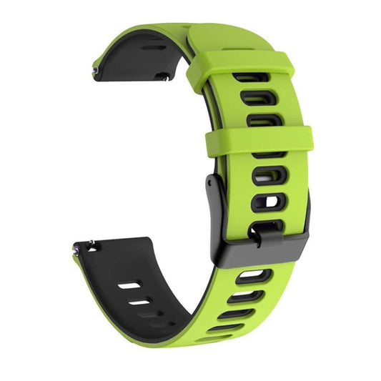 22mm For Xiaomi Haylou RT RS3 LS04 / LS05S Universal Two-color Silicone Watch Band(Green Black) - Watch Bands by MIJOBS | Online Shopping South Africa | PMC Jewellery | Buy Now Pay Later Mobicred