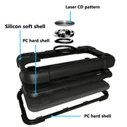 For iPhone 11 Shockproof Silicone + PC Protective Case with Dual-Ring Holder (Black)