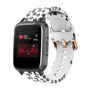 For Xiaomi Haylou LS01 Silicone Printing Watch Band(White Paw Print) - Watch Bands by MIJOBS
