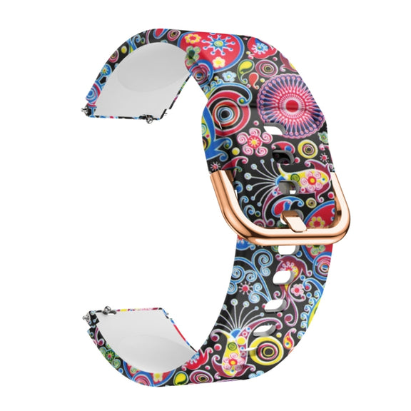 For Xiaomi Haylou LS01 Silicone Printing Watch Band(Colorful Jellyfish) - Watch Bands by MIJOBS