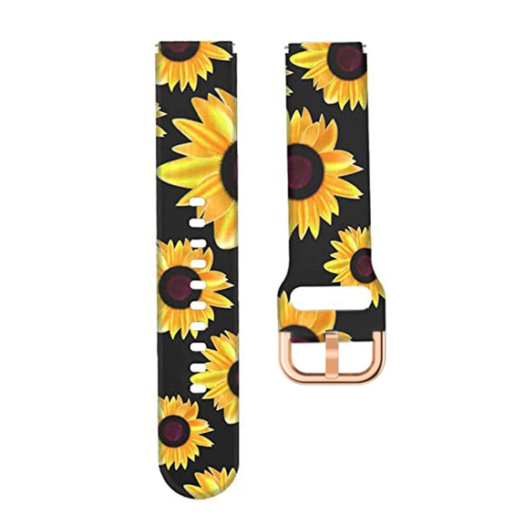 For Xiaomi Haylou LS01 Silicone Printing Watch Band(Black Sunflower) - Watch Bands by MIJOBS