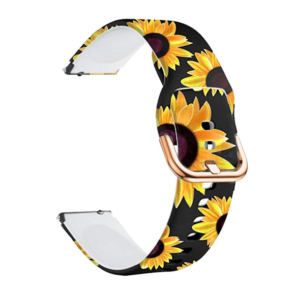 For Xiaomi Haylou LS01 Silicone Printing Watch Band(Black Sunflower) - Watch Bands by MIJOBS