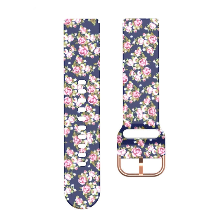 For Xiaomi Haylou LS01 Silicone Printing Watch Band(Blue Pink Rose) - Watch Bands by MIJOBS | Online Shopping South Africa | PMC TechLife | Buy Now Pay Later Mobicred