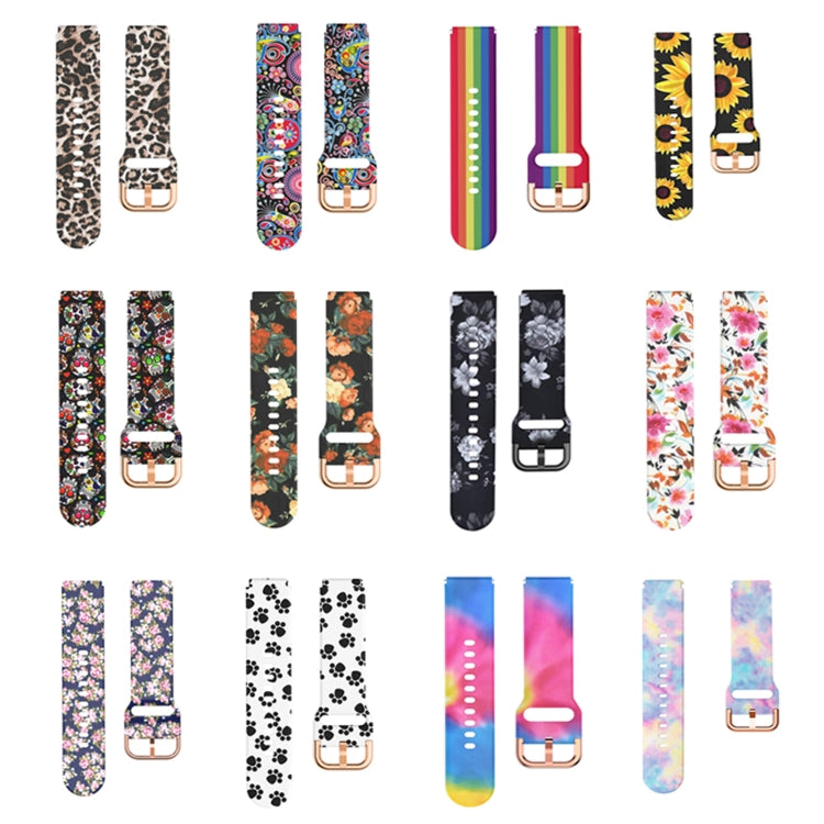 For Xiaomi Haylou LS01 Silicone Printing Watch Band(Red Rose) - Watch Bands by MIJOBS | Online Shopping South Africa | PMC TechLife | Buy Now Pay Later Mobicred