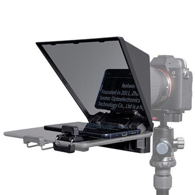 FEELWORLD TP2 Portable Teleprompter with Bluetooth Remote Control Lens Adapter Ring For SLR Camera