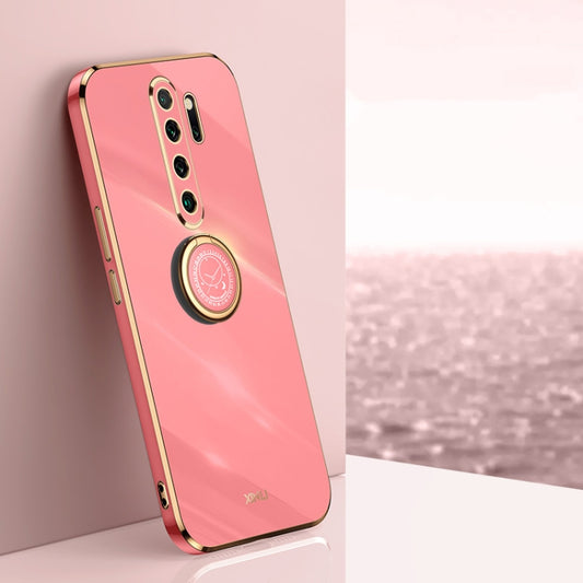 For Xiaomi Redmi Note 8 Pro XINLI Straight Edge 6D Electroplate TPU Phone Case with Ring Holder(Hawthorn Red) - Xiaomi Cases by XINLI | Online Shopping South Africa | PMC Jewellery | Buy Now Pay Later Mobicred