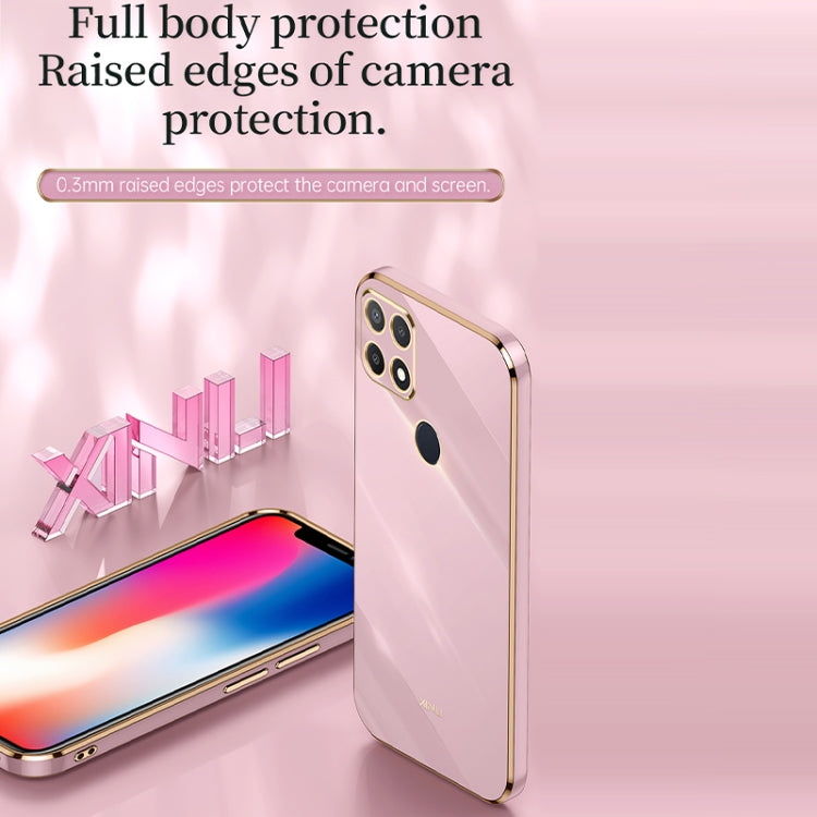 For OPPO A15 XINLI Straight Edge 6D Electroplate TPU Phone Case(Black)