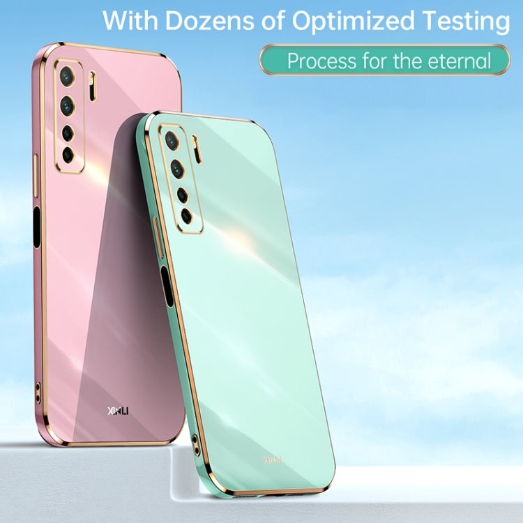 For Huawei nova 7 SE XINLI Straight Edge 6D Electroplate TPU Phone Case(Pink) - Huawei Cases by XINLI | Online Shopping South Africa | PMC TechLife | Buy Now Pay Later Mobicred
