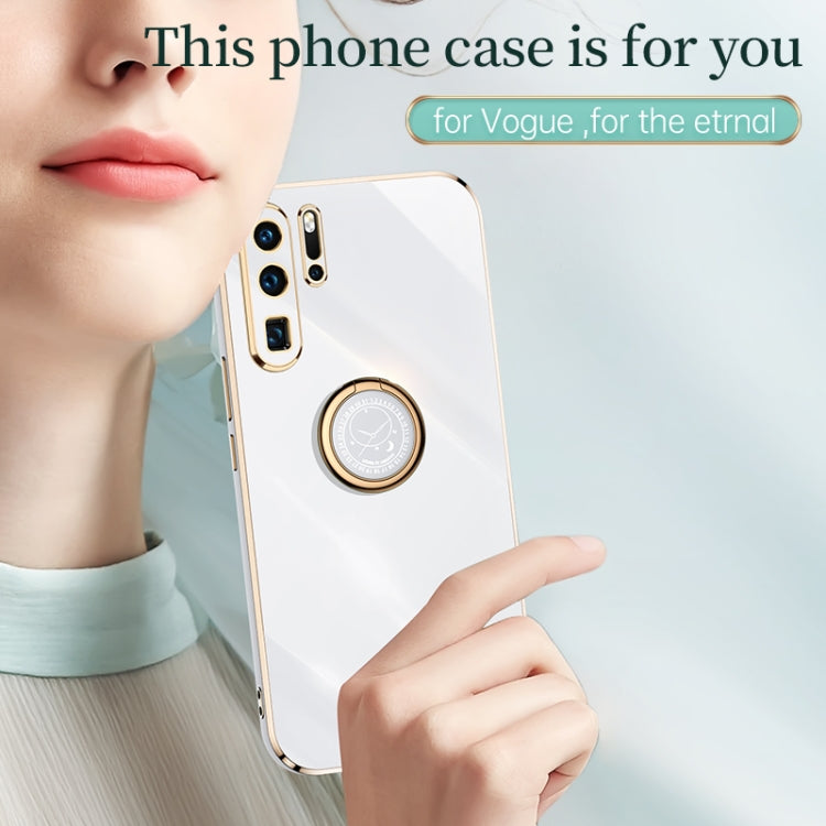 For Huawei P30 Pro XINLI Straight Edge 6D Electroplate TPU Phone Case with Ring Holder(Celestial Blue) - Huawei Cases by XINLI | Online Shopping South Africa | PMC TechLife | Buy Now Pay Later Mobicred
