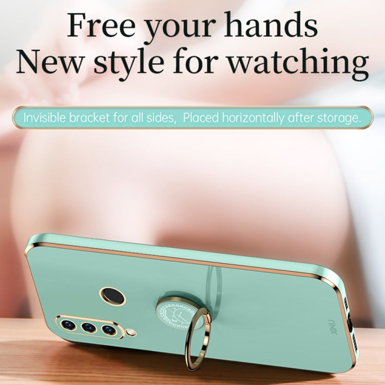 For Huawei P30 Lite XINLI Straight Edge 6D Electroplate TPU Phone Case with Ring Holder(Mint Green) - free shipping - PMC TechLife - Order now!