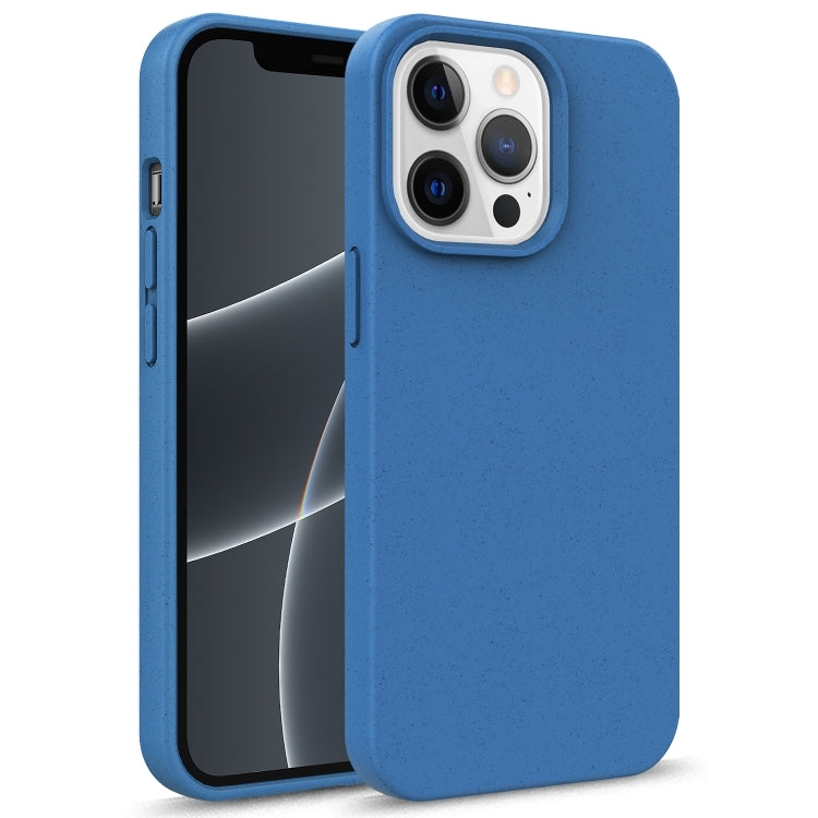 For iPhone 13 Pro Max Starry Series Shockproof Straw Material + TPU Protective Case (Blue)