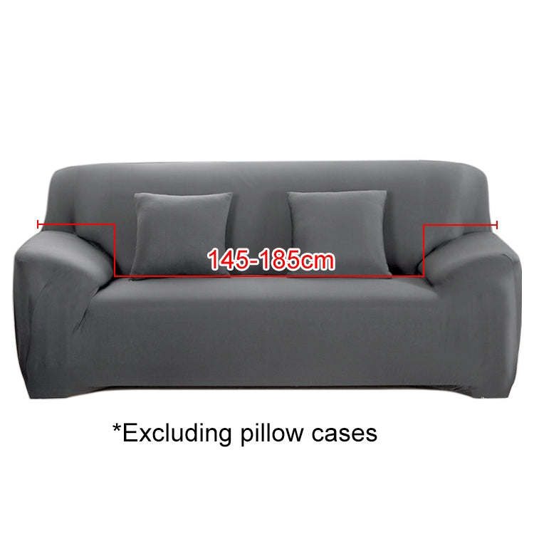 145-185cm Four Seasons Solid Color Elastic Full Coverage Non-slip Sofa Cover(Grey)